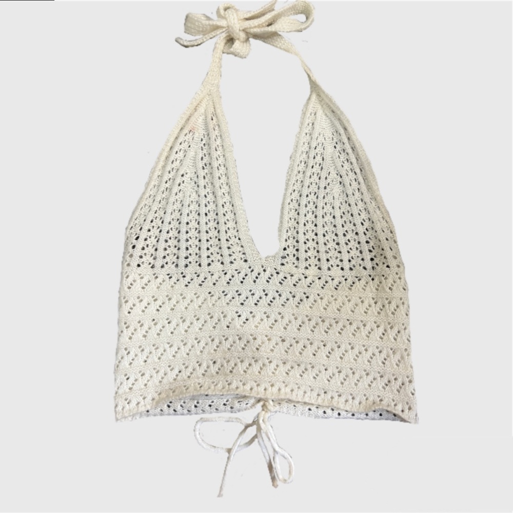 Off-White Knitted Crop Top